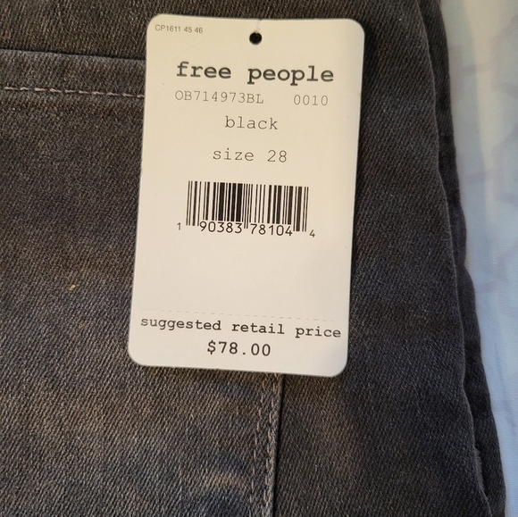 NWT FREE PEOPLE Black size 28 women's denim Rae hem - Picture 3 of 12